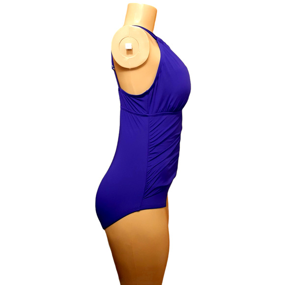 NEW Jantzen One Piece Swimsuit Tummy Control Blue - Picture 2 of 9